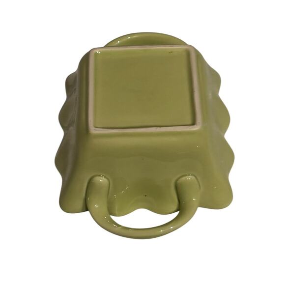 Candy Dish With Handles Textured Ceramic Green Kitchen Entertaining Dinner Party - Picture 4 of 7